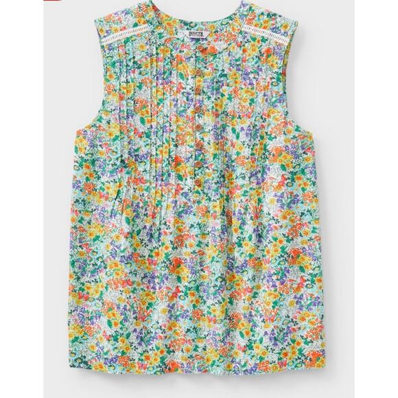 Duluth Trading Co. Tops - Duluth Trading Women's Artisan Hemp Pin-Tuck Tank In Multi Ditsy Garden Floral
